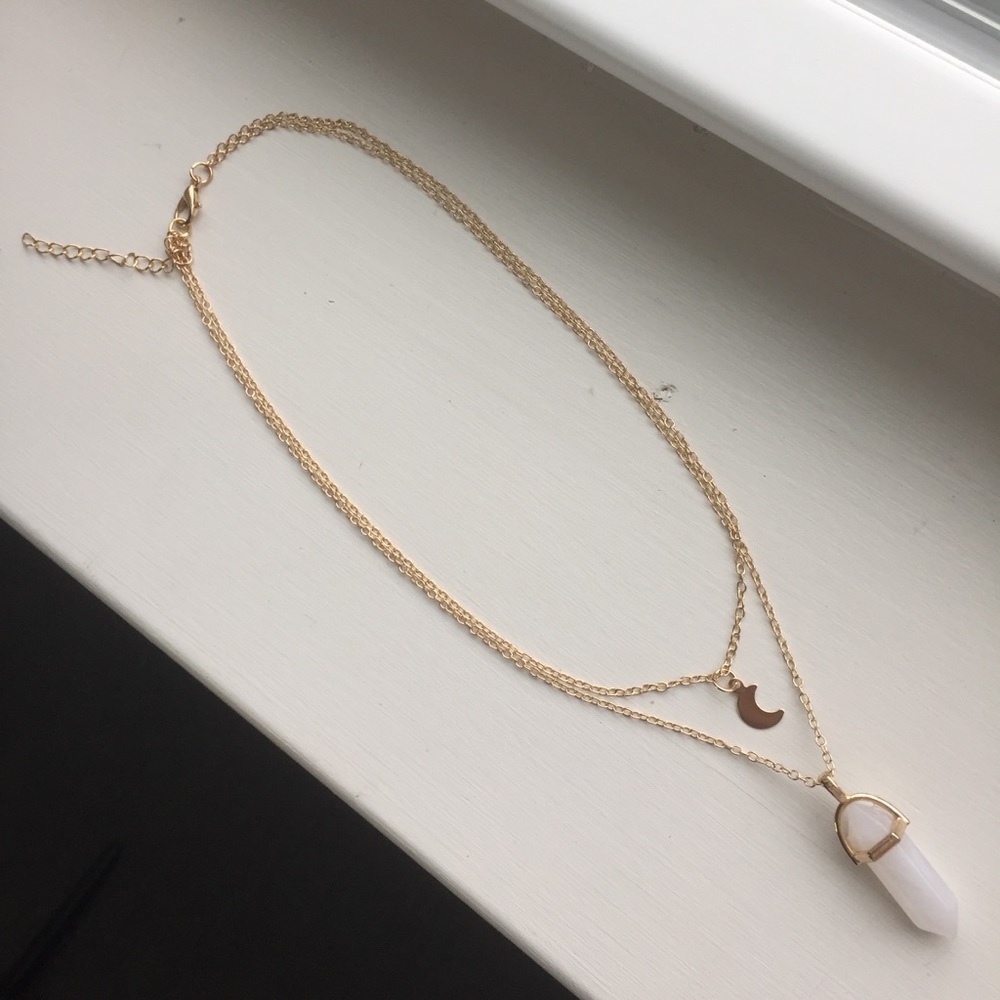 ⚜️[𝟯/$𝟭𝟴]⚜️2 Layered Crystal Moon Choker NEW - Picture 4 of 7